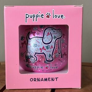 NEW Puppy Candy Coffee Puppie Love Pink Christmas Ornament Dog Rescue